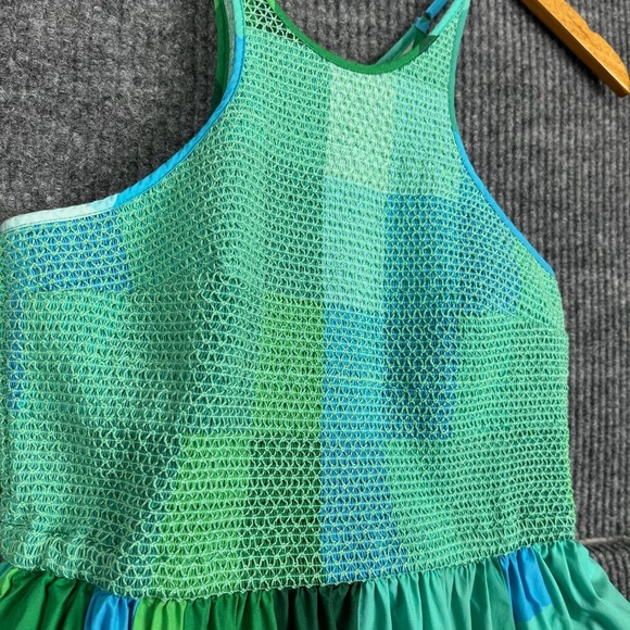 Plenty by Tracy Reese Dress Womens XS Midi Halter Smocked Check Plaid Preppy - Picture 5 of 13